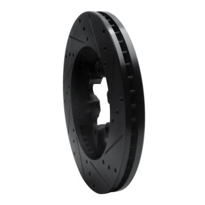 Chevrolet Colorado Brake Rotor (1) - Front Left - R1 Concepts - Drilled & Slotted - Black - `09-`12